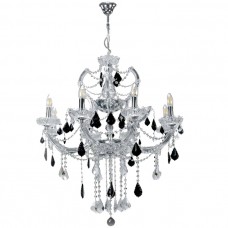 Φωτιστικό Κρεμαστό 8xE14 Μεταλλικό Κρύσταλλα και Γυαλί σε Οξυντέ 5245-8-O